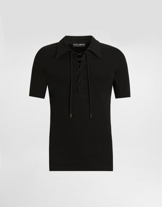 Dolce & Gabbana Cotton Interlock Polo T-shirt - Man T-shirts And Polos Black 46