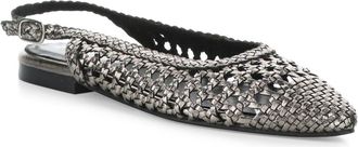 Bos. & Co. Willow Slingback Cap Toe Flat in Pewter at Nordstrom, Size 10-10.5Us