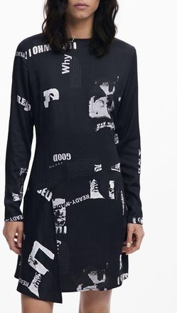 Desigual Womens High-waisted Wide-leg Denim Jeans - Black Elastane - Size Small