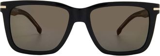 HUGO BOSS Grey Bronze Brown Mirror Square Mens Sunglasses BOSS 1598/S 02M2/JO 55