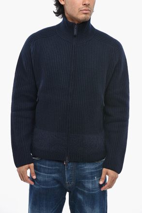 Dsquared2 Maglia in Misto Lana a Costine con Chiusura Zip Dsquared2