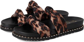Jessica Simpson Caralyna Studded Knot Sandals Womens Sandals Natural Leopard : 5 M, Textile