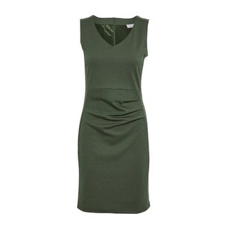 Kaffe Abito Verde con Drappeggi e Scollo a V - - Dresses - Donna - Verde - XS