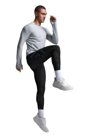 2XU Mens Ignition Shield Compression Tights in Harbor Mist/black Reflective at Nordstrom, Size Xx-Large