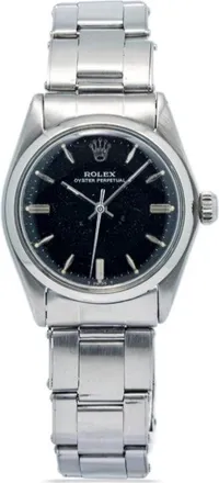 Rolex pre-owned Oyster Perpetual 31mm - men - stainless steel - One Size - Black