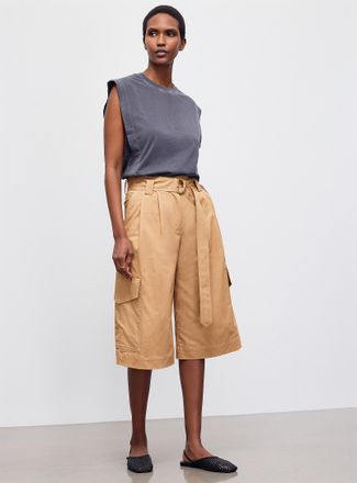 Sessun Womens Marco belted Bermuda short Fit: Wide leg, high rise