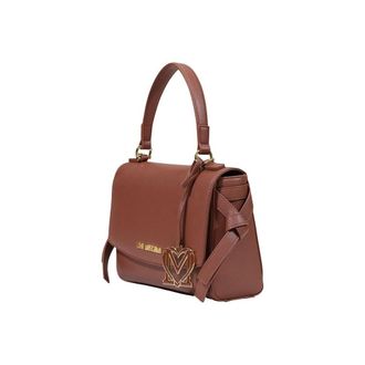 Love Moschino Structured Polyurethane Top Handle Bag - Brown