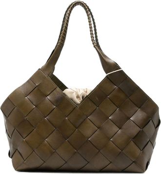Dragon Diffusion Khaki Castello Woven Leather Bag