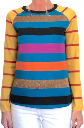 Replica Los Angeles Pop Stripe Baseball Tee In Yellow/blue