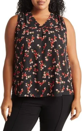 Vince Camuto V-Neck Floral Blouse in Black/Red at Nordstrom Rack, Size 1X