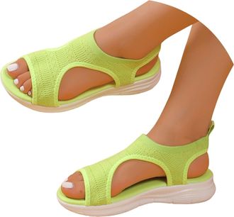 Generic Sandals for Women Orthopedic, Sandals with Arch Support Summer Slip on Ladies Wedge Slingback Walking Slip on Platform Shoes Casual Beach Slingback Co