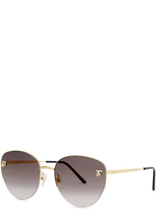 Cartier Cartier Panth&egrave;re De Cartier Gold Tone Oval Frames, Sunglasses, Acetate