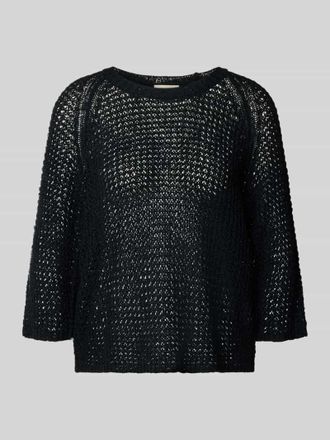 Freequent Strickshirt mit Rundhalsausschnitt und 3/4-Arm in Black, Gr&ouml;&szlig;e XXL