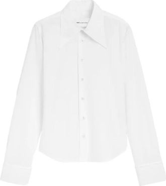 Ami Sharp Collar Fitted Shirt - Dames - Overhemden - Wit - M - Katoen - Overhemden