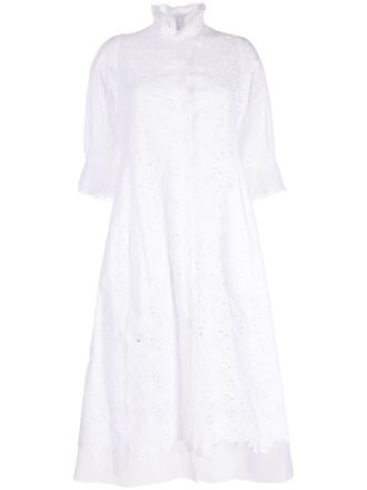Shiatzy Chen Cappotto con dettagli in pizzo semi trasparenti - Bianco