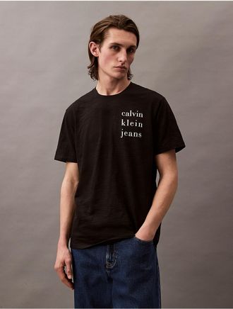 Calvin Klein Jeans Calvin Klein Mens Spaced Logo Graphic Classic T-Shirt - Black - 2XL