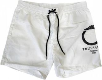 Trussardi Heren Logo Milano 1911 Lux Kostuum - Heren - Strandmode - Wit - XL - Polyester - Badmode