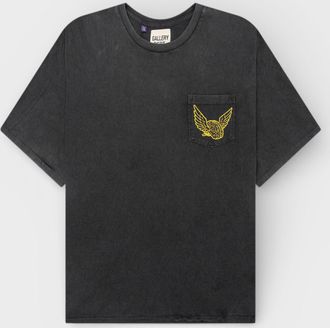 Gallery Dept. Mens. Flying Brain Pocket Tee Vintage Black Cotton - Size X-Small