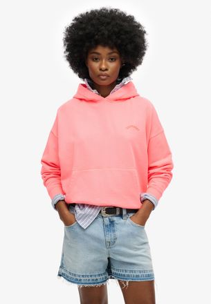 Superdry Kapuzensweatshirt SUPERDRY ESSENTIAL LOGO GD HOODIE, Damen, Gr. L, rot (fiery coral), Sweatware, Obermaterial: 100% Baumwolle, bedruckt, oversize, Run