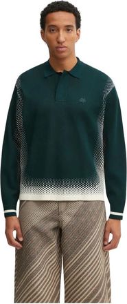 Filling Pieces Knit Shirt Rugby - Heren - Ronde hals truien - Groen - L - Polyester - Truien & Vesten