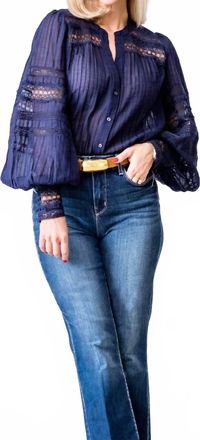 L'agence Kiera Trim Blouse In Midnight
