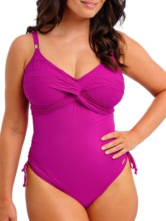 Fantasie Womens Beach Waves Twist Front Swimsuit - Pink Polyamide - Size 42E