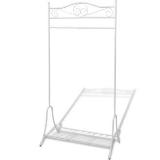 vidaXL Perchero Burro De Ropa De Acero Blanco Vidaxl Blanco