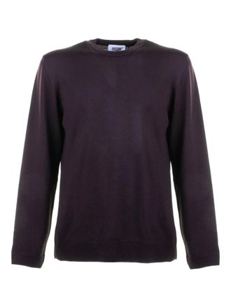 Alpha Studio crew-neck long-sleeved sweater - men - Merino - 56 - Purple