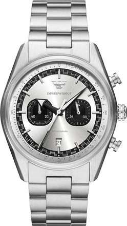 Armani Racer Chronograph Quartz Silver Dial Mens Watch AR11636
