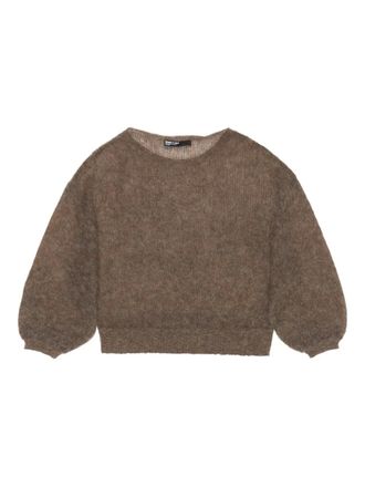 Bimba & Lola balloon-sleeve sweater - women - Wool/Polyamide/Mohair - L - Brown