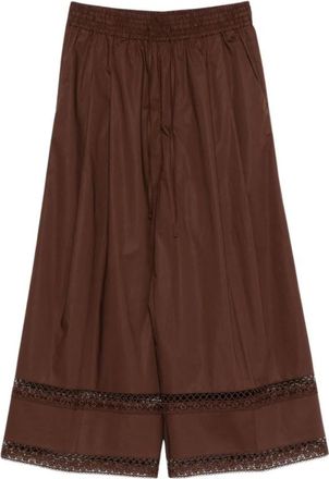 Twinset Twin-set Broek - Dames - Vrijetijds broeken - Bruin - L - Leer - Broeken