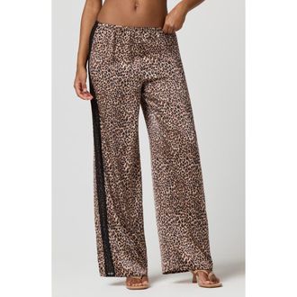 Florence By Mills Silky Satin Sleep Pants in Cheetah Print at Nordstrom Rack, Size X-Small