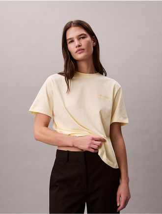 Calvin Klein Jeans Calvin Klein Womens Floral Graphic Boxy T-Shirt - Yellow - XS