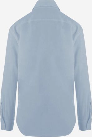 Her Shirt Womens Stretch Silk Shirt Ludovica Light Blue