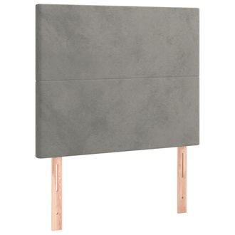vidaXL Cabecero Con Luces Led Terciopelo Gris Claro 90x5x118/128 Cm Vidaxl
