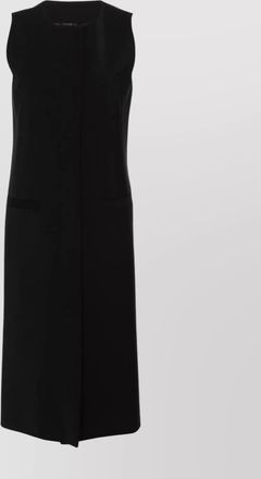 Alberta Ferretti sleeveless longline jacket front pockets