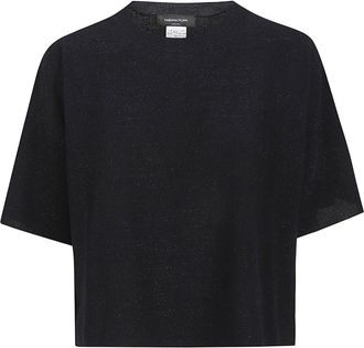 Fabiana Filippi Rondgebreide kleding - Dames - Ronde hals truien - Blauw - M - Truien & Vesten