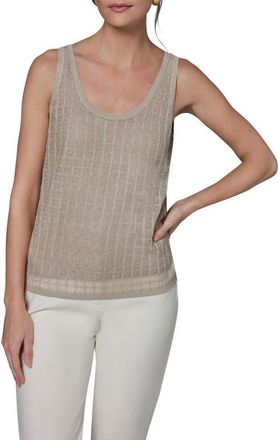 DKNY Grid Patter Sweater Tank in Tuscan Grey at Nordstrom, Size X-Small