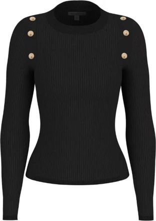 Guess Button Vonn - Dames - Ronde hals truien - Zwart - XS - Truien & Vesten