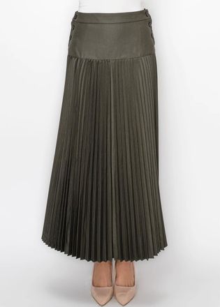 YAL New York Accordion Pleated Maxi Skirt in Grey