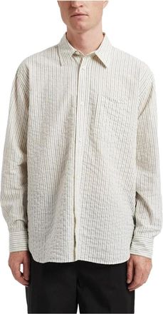 Norse Projects Oversized Gestreept Shirt Kastanjebruin - Heren - Casual Overhemden - Beige - L - Katoen - Overhemden
