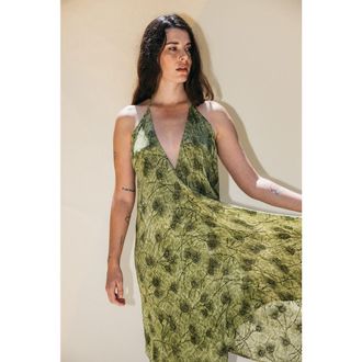 Sun Child Classic Silk Dress Carly in Green at Nordstrom