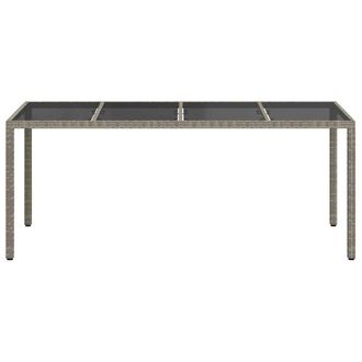 Berkfield Home Modern Garden Dining Table Grey 190x90x75 cm Poly Rattan | Size: 190 x 90 x 75 cm