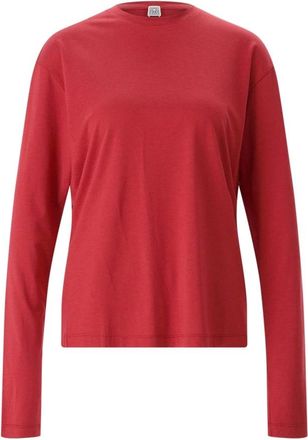 Toteme Long Sleeve Top - Dames - Longsleeves - Rood - M - Katoen - Tops