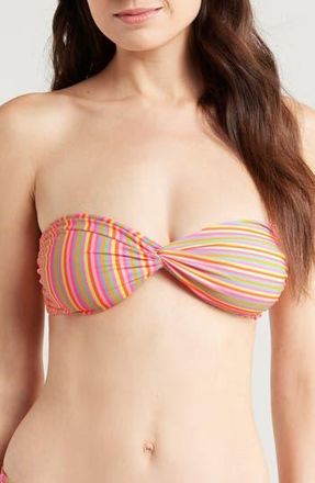 Kulani Kinis Twist Strapless Bandeau Bikini Top in Sunshine Sorbet at Nordstrom Rack, Size X-Small