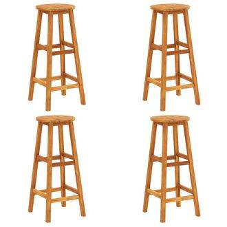 vidaXL Taburetes De Cocina 4 Unidades Madera Maciza De Acacia Vidaxl