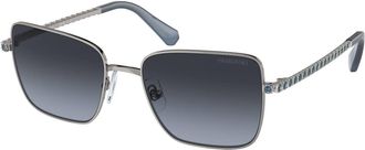 Swarovski Womens Metal Crystal Embellishment Sunglasses In Grey /blue Polarized