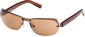 GCDS GD0047 37E Mens Sunglasses Brown Size 58