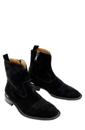 John Varvatos Regent Western Boot in Mineral Black at Nordstrom, Size 10.5