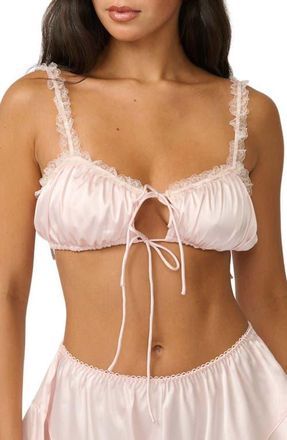 Kat The Label Lulu Ruffle Underwire Lace Trim Bra in Ballerina at Nordstrom, Size X-Large